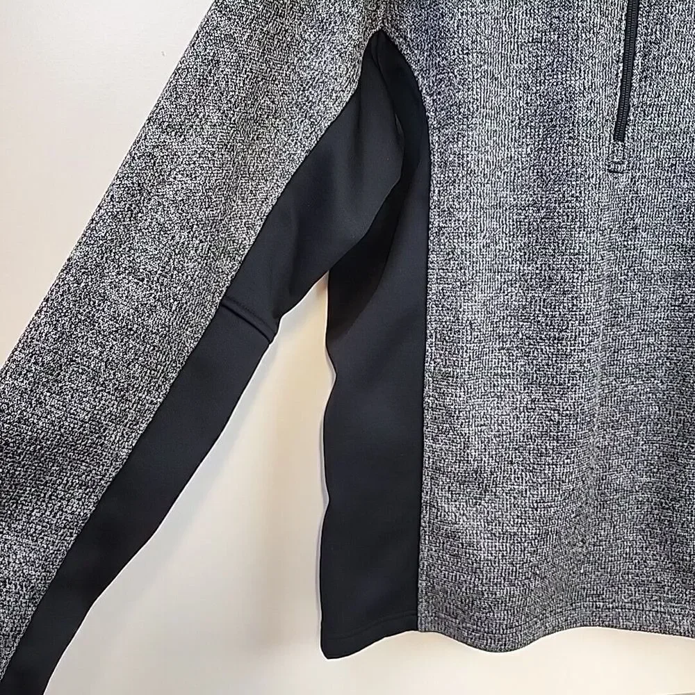 Spyder Outbound Sweater Men's Large Gray Black 1/4 Zip Fleece Stretch Breathable